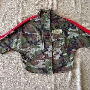 Kids Camo Jacket with Red Stripe